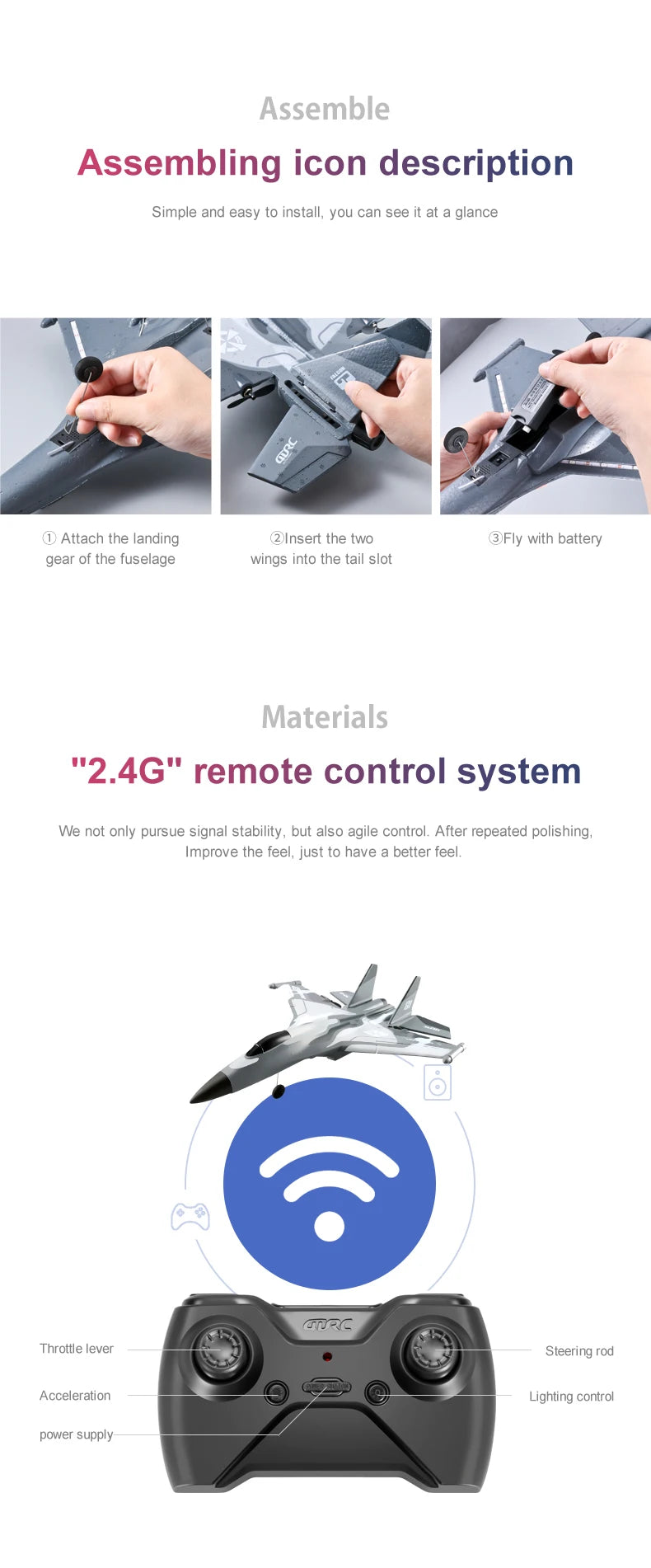 G1 RC Glider Plane – 3CH Electric Foam Aircraft