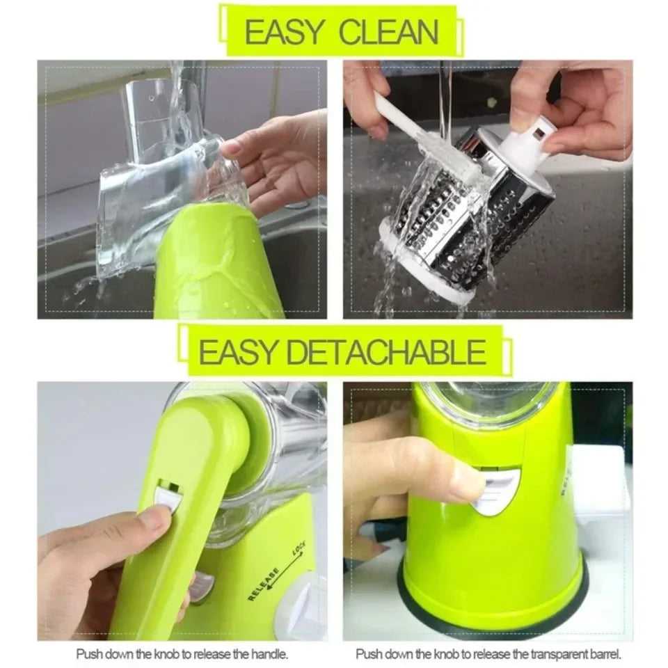 Manual Vegetable Cutter & Slicer with 3 Drums