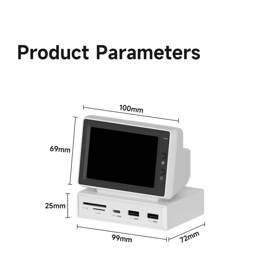 Hagibis 3.5" Mini IPS Screen with USB-C Hub