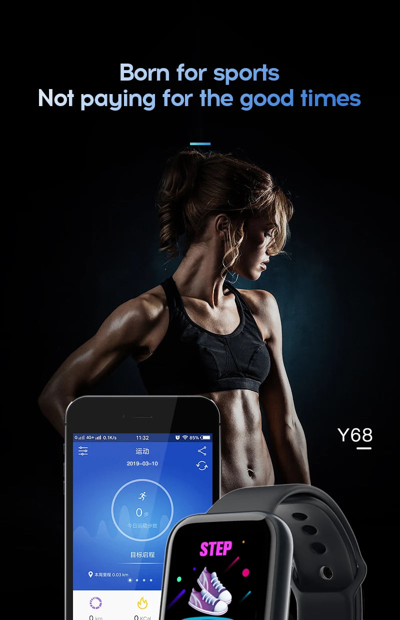 Y68 Multifunctional Bluetooth Smartwatch