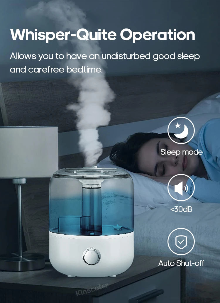 KINSCOTER 3L Large Air Humidifier with Remote & Timer