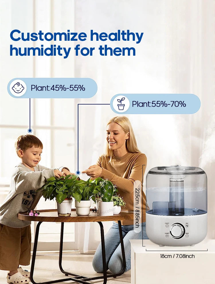 KINSCOTER 3L Large Air Humidifier with Remote & Timer