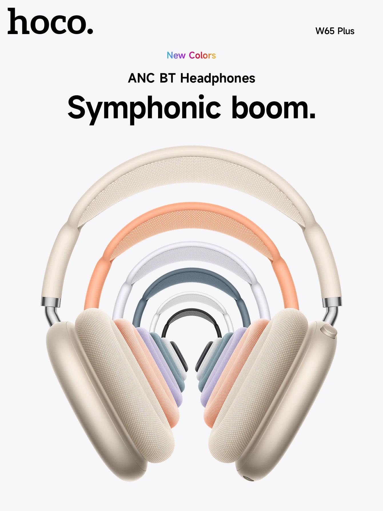 HOCO W65 Plus ANC Noise Reduction Bluetooth Headphones: