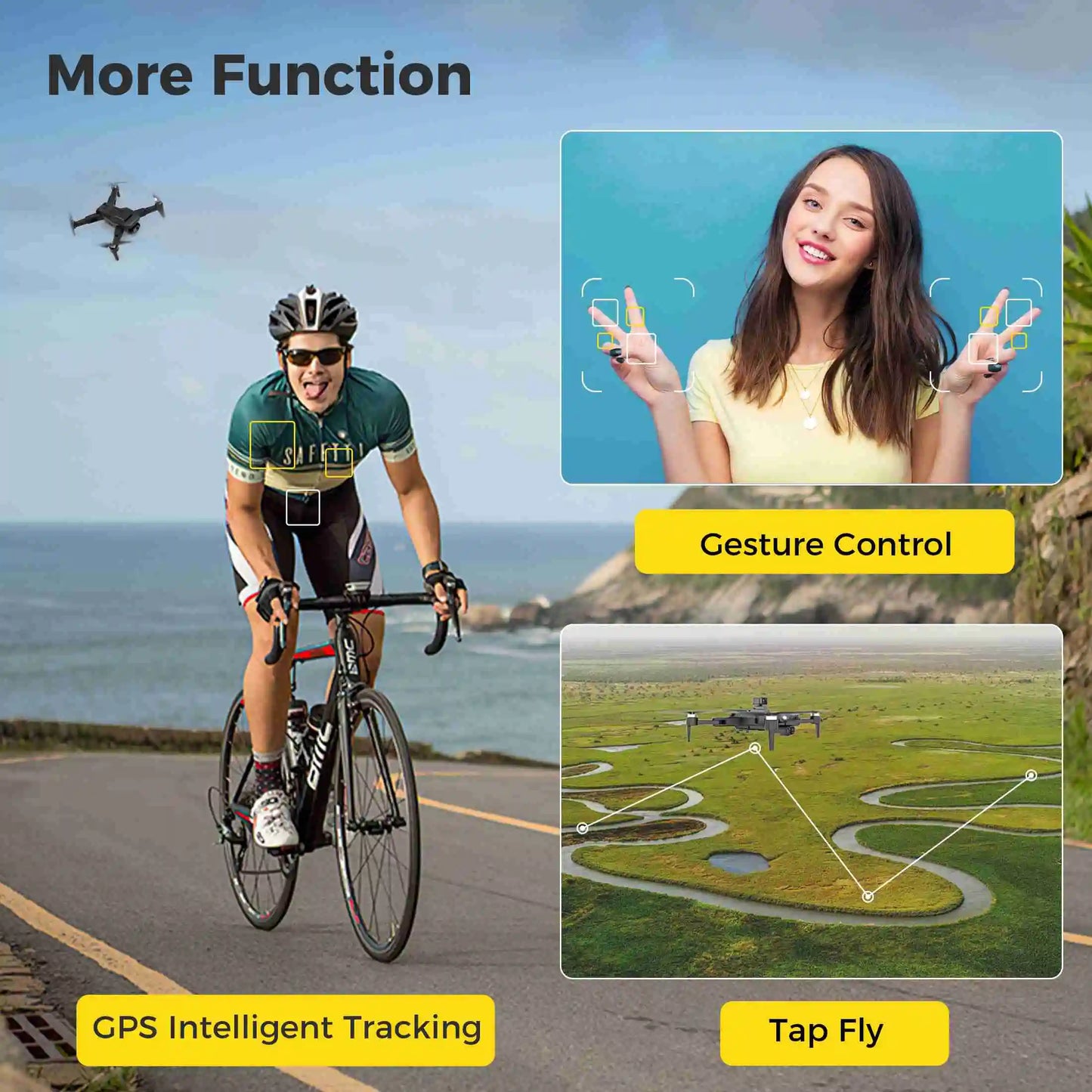 RC GPS Drone with Brushless Motor & 2 Batteries
