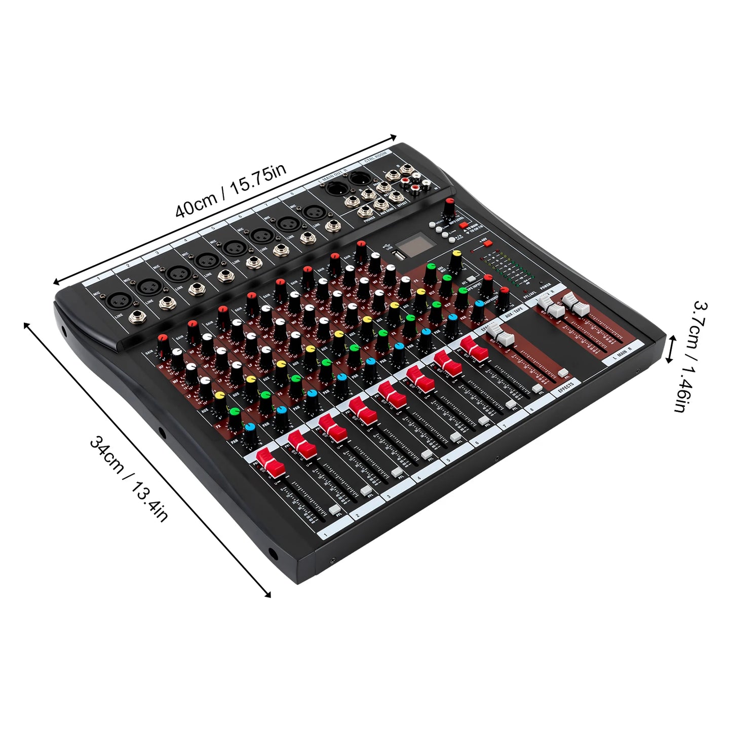 8-Channel Bluetooth Audio Mixer Console