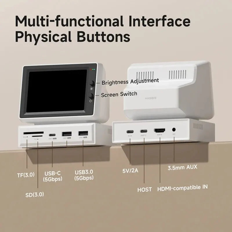 Hagibis 3.5" Mini IPS Screen with USB-C Hub