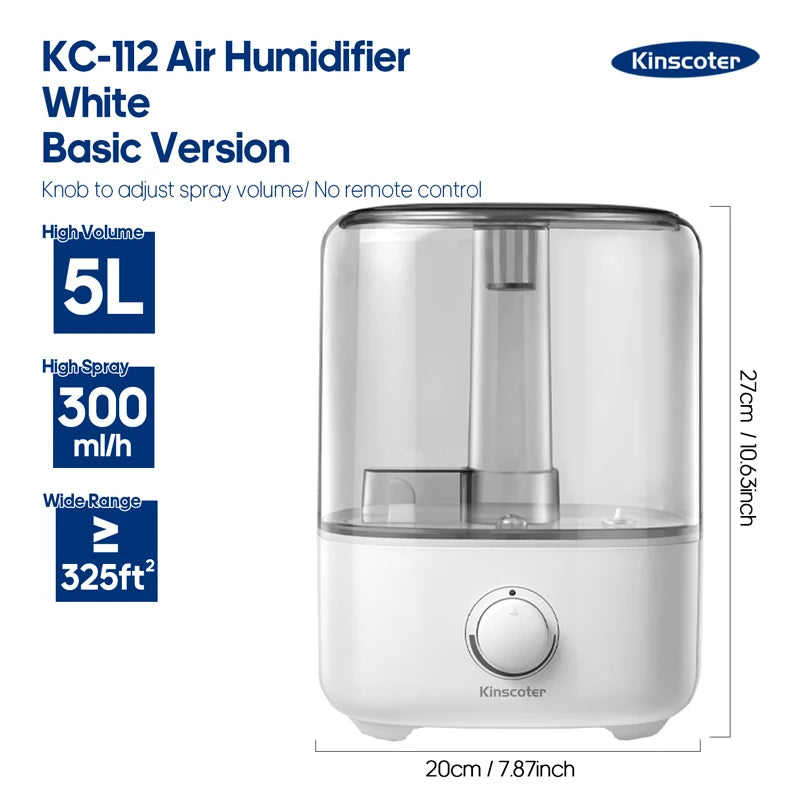 KINSCOTER 3L Large Air Humidifier with Remote & Timer