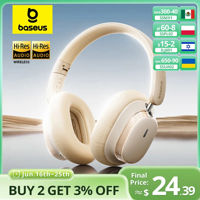 Baseus Bowie H1s Wireless Noise-Canceling Headphones
