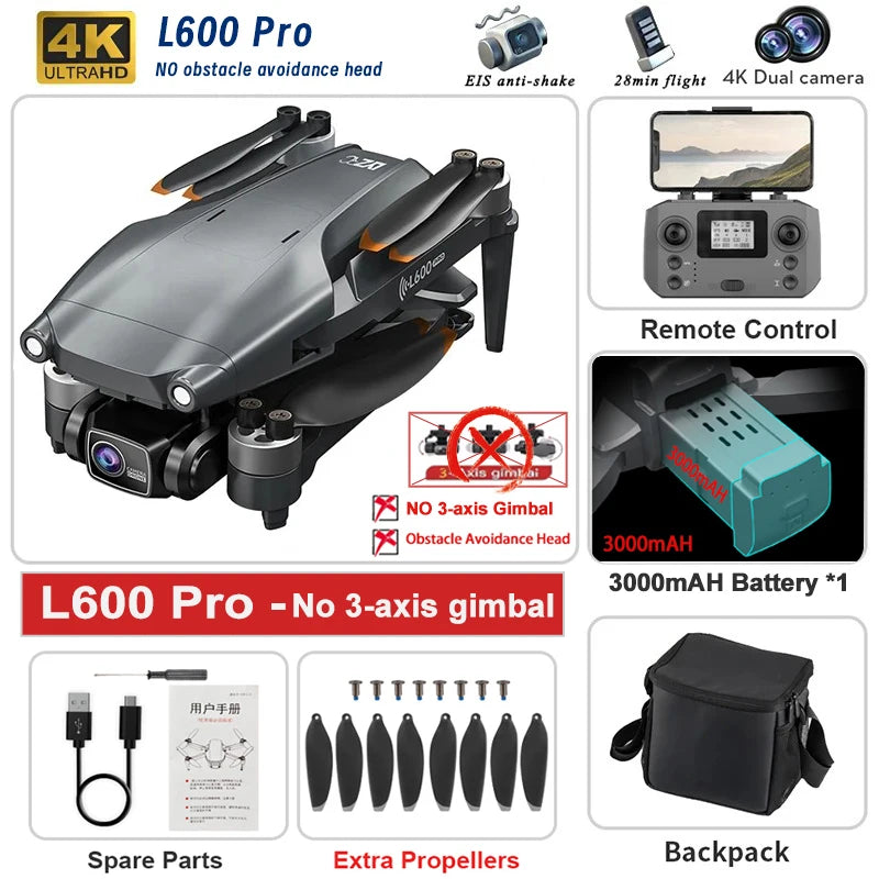 L600 PRO MAX 2025 GPS 4K Dual-Camera Drone
