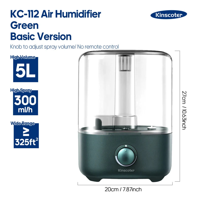 KINSCOTER 3L Large Air Humidifier with Remote & Timer
