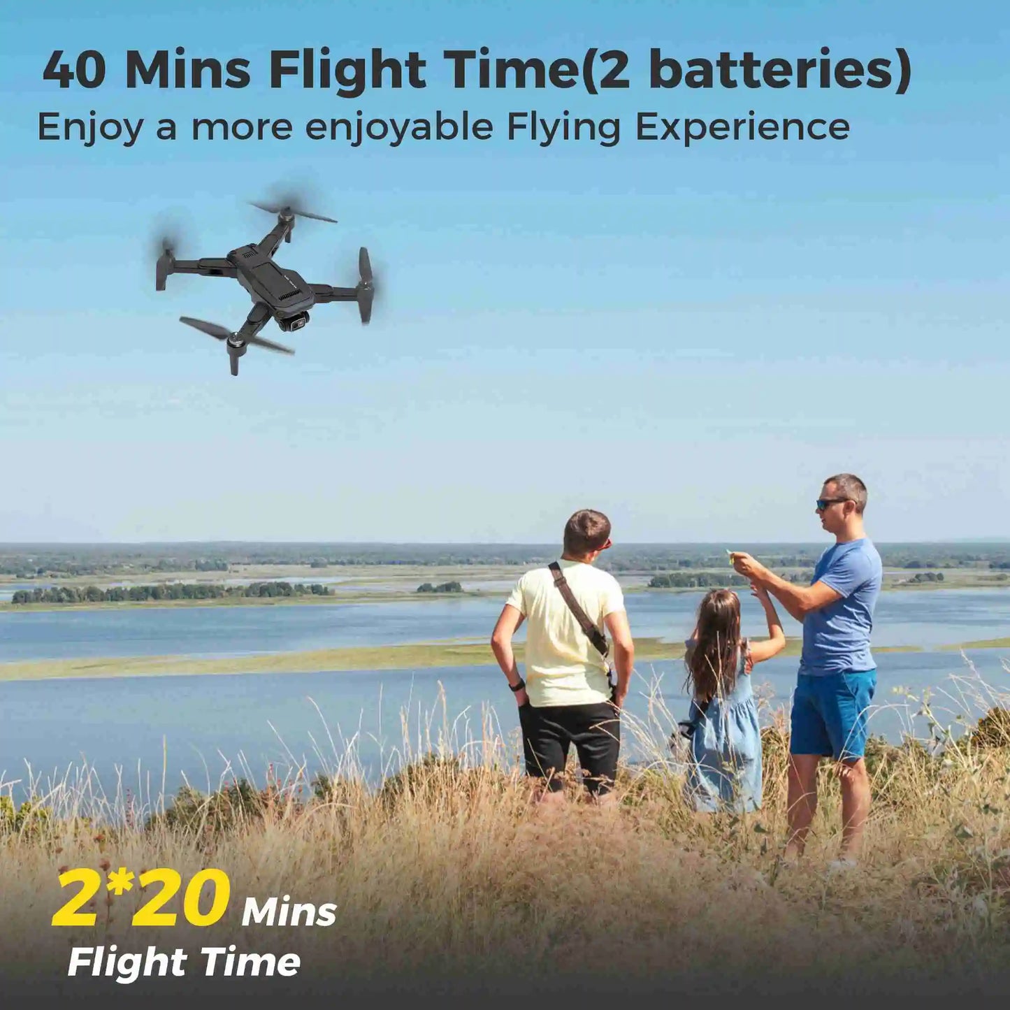RC GPS Drone with Brushless Motor & 2 Batteries