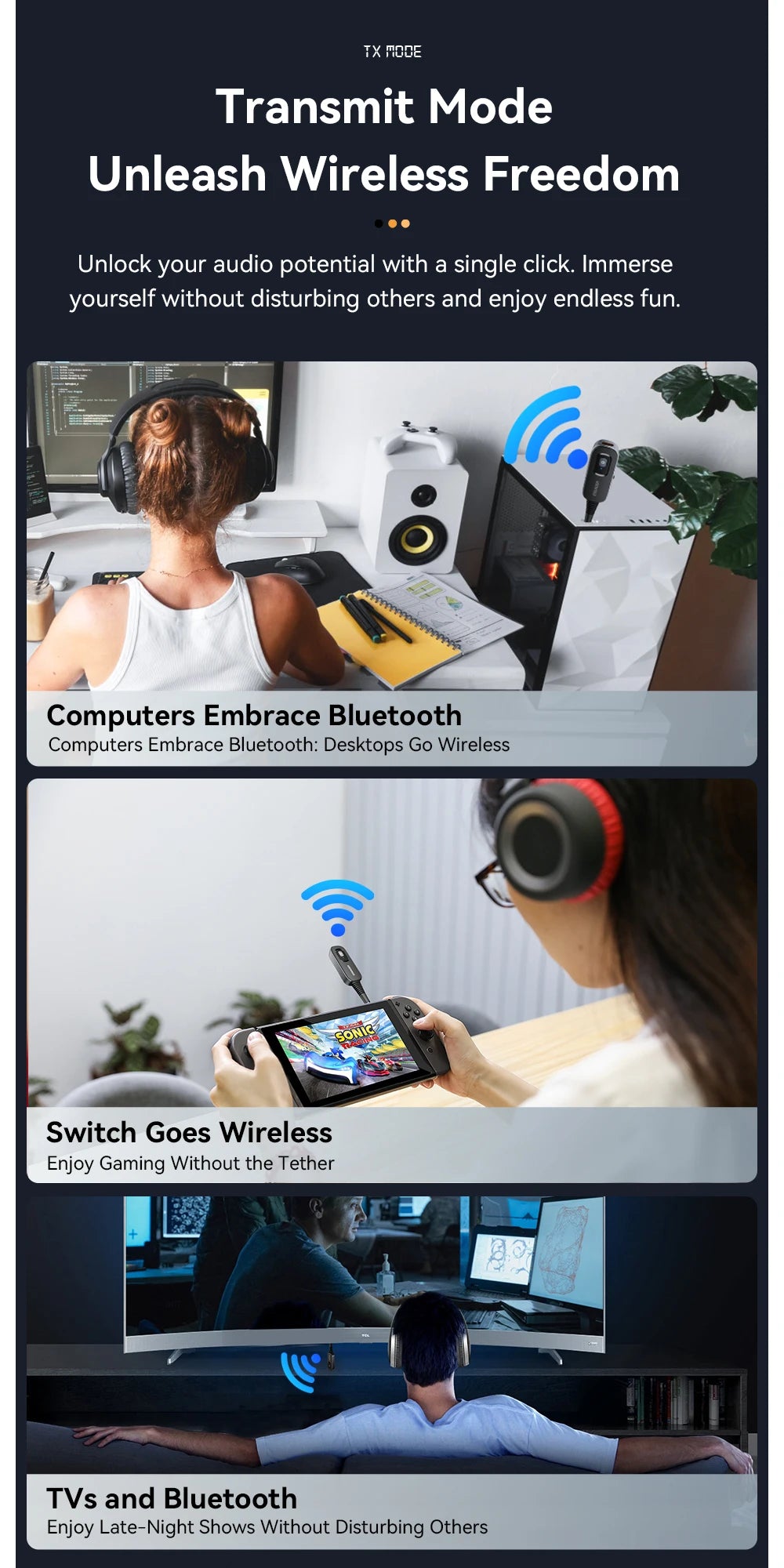 Essager 2-in-1 Bluetooth 5.1 Audio Adapter
