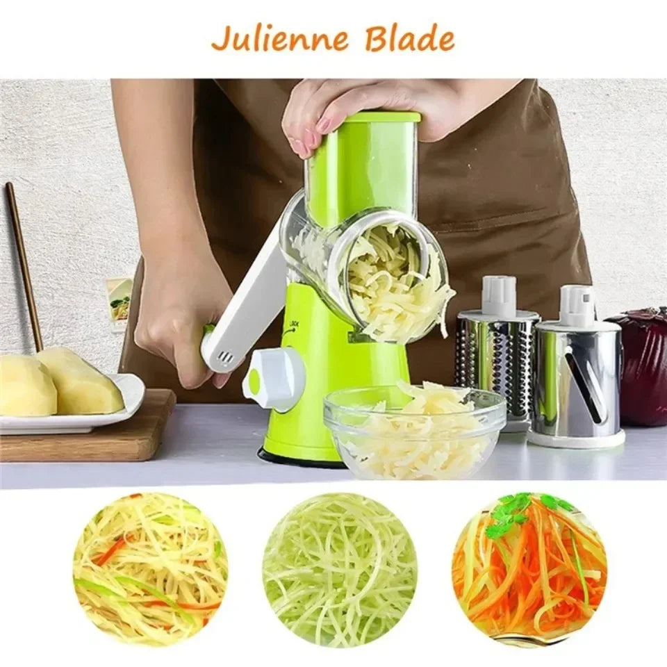 Manual Vegetable Cutter & Slicer with 3 Drums