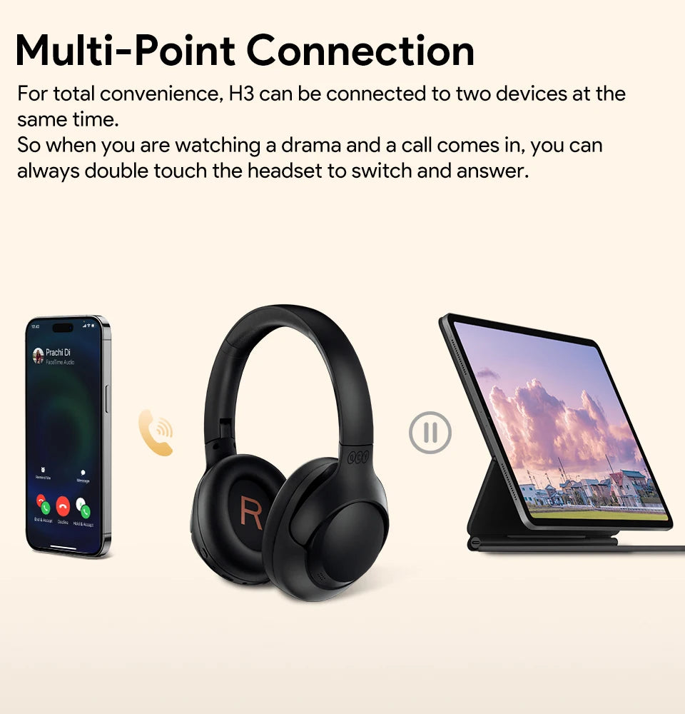 QCY H3 ANC Bluetooth 5.4 Wireless Headphones