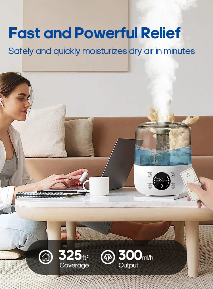 KINSCOTER 3L Large Air Humidifier with Remote & Timer