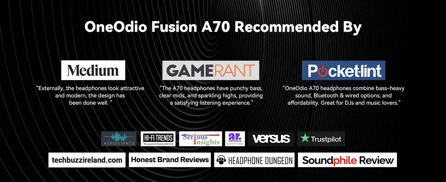 OneOdio A70 Bluetooth Studio Headphones