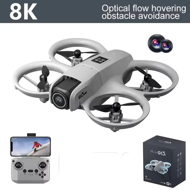 NEW Drones GT3 GPS 8K Professional HD 180° Dual Cameras 5G WIFI Brushless Motors Obstacle Avoidance FPV Foldable Quadcopter Toys