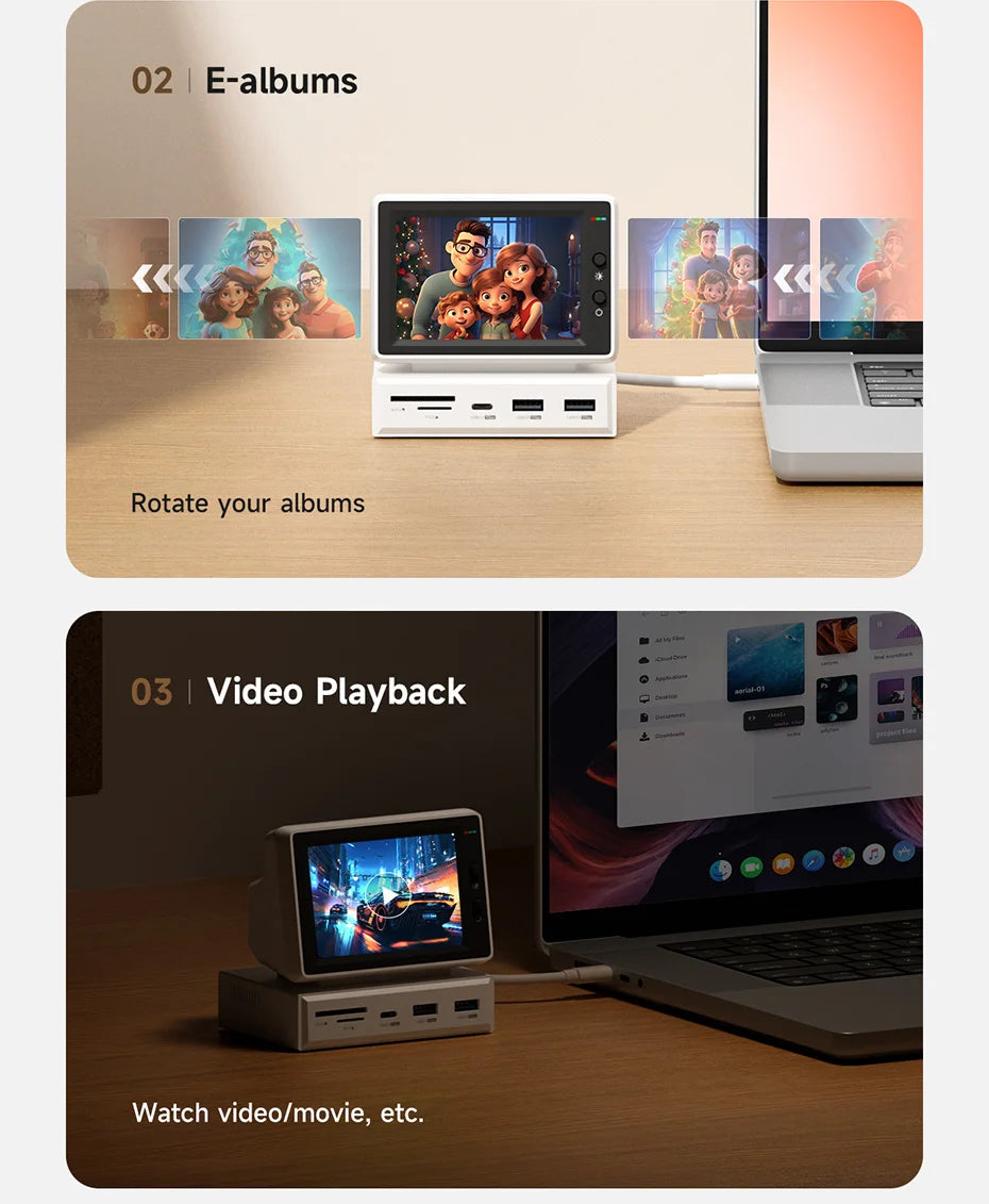 Hagibis 3.5" Mini IPS Screen with USB-C Hub