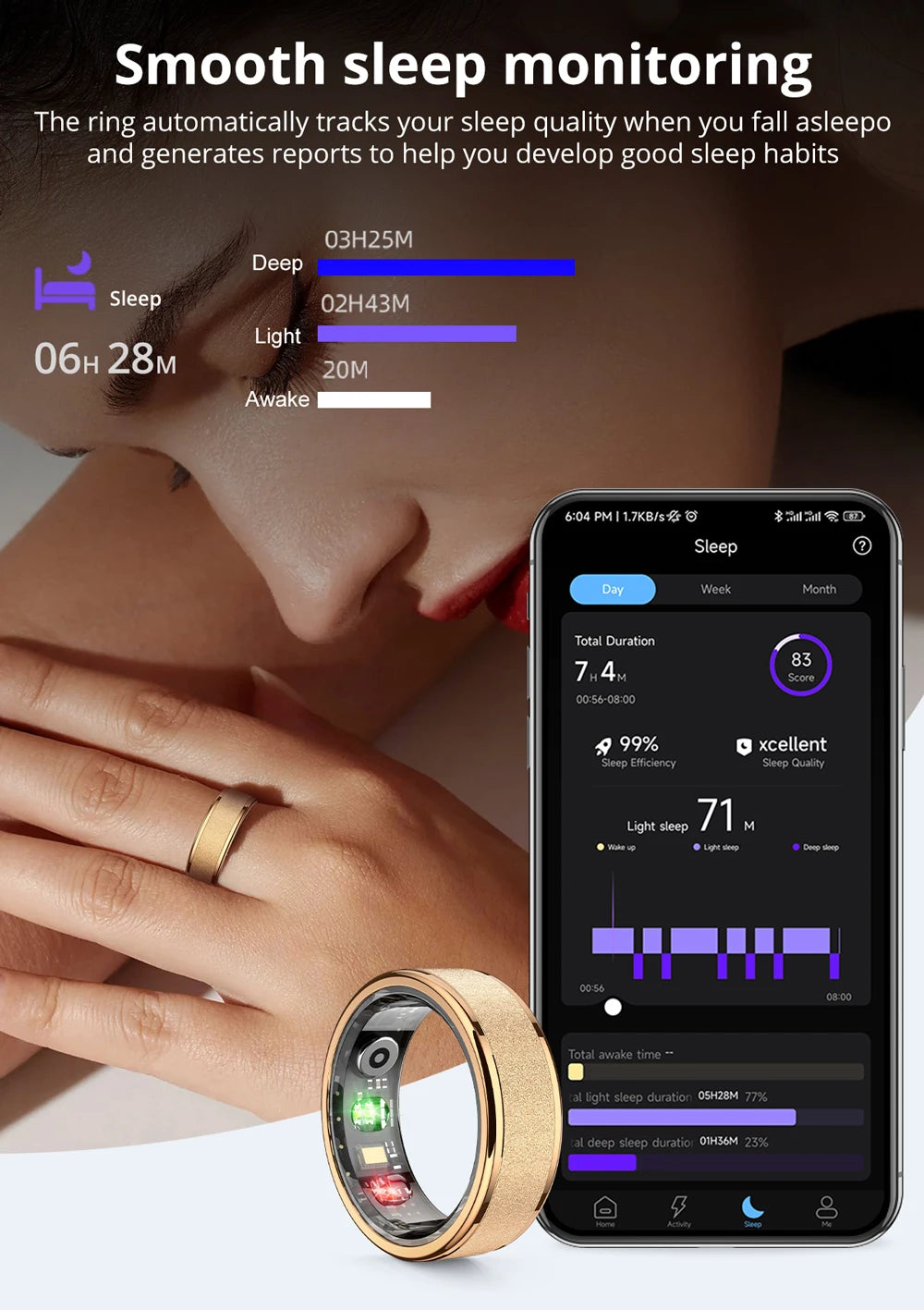 COLMI R10 Smart Ring with Charging Case