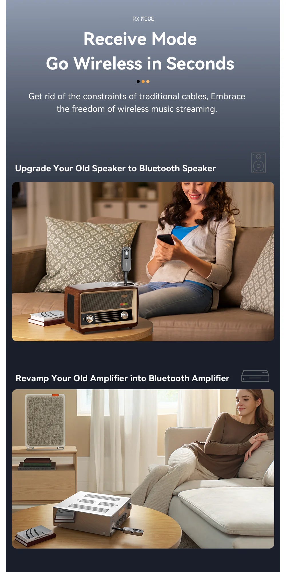 Essager 2-in-1 Bluetooth 5.1 Audio Adapter