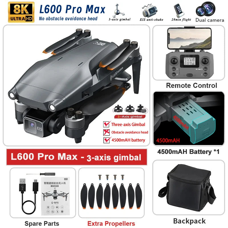 L600 PRO MAX 2025 GPS 4K Dual-Camera Drone