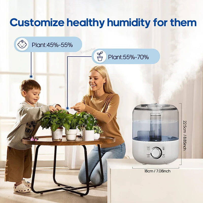 KINSCOTER 3L Large Air Humidifier with Remote & Timer