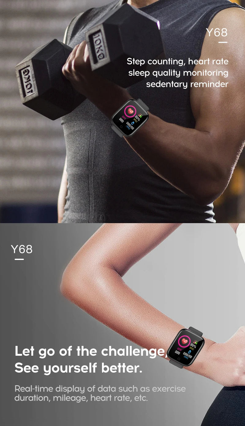 Y68 Multifunctional Bluetooth Smartwatch