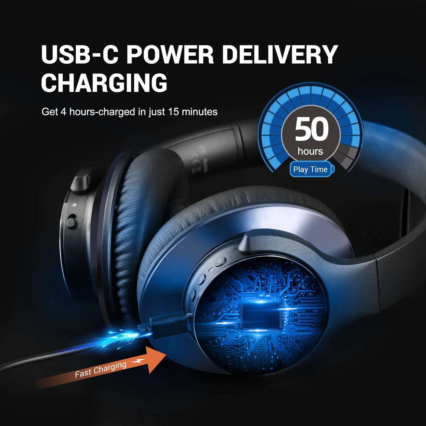OneOdio A10 ANC Bluetooth 5.4 Headphones