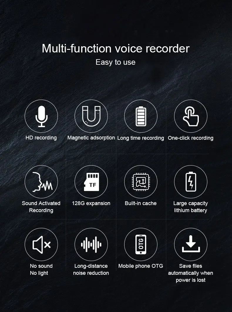 2500mAh Voice-Activated Digital Recorder