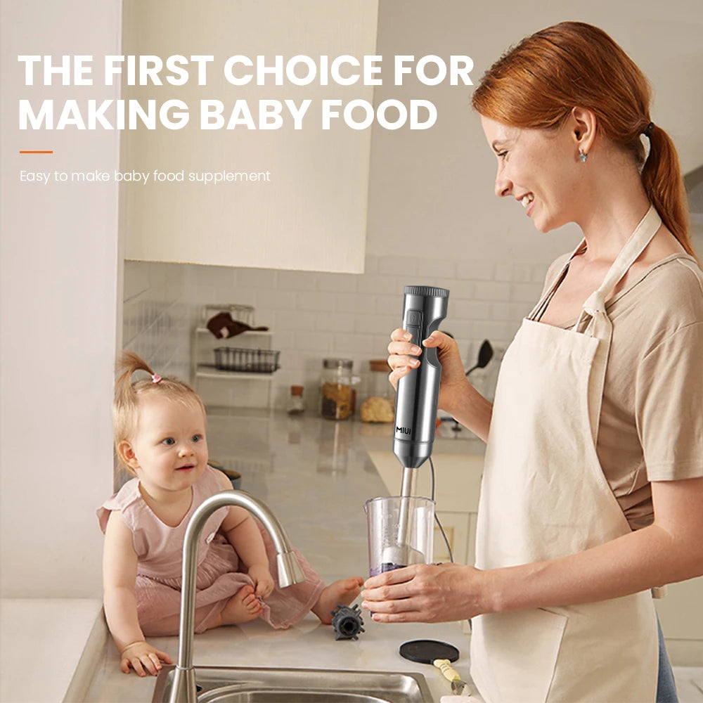 MIUI 4-in-1 Hand Blender – 1000W Immersion Stick Mixer with Beaker, Processor & Whisk