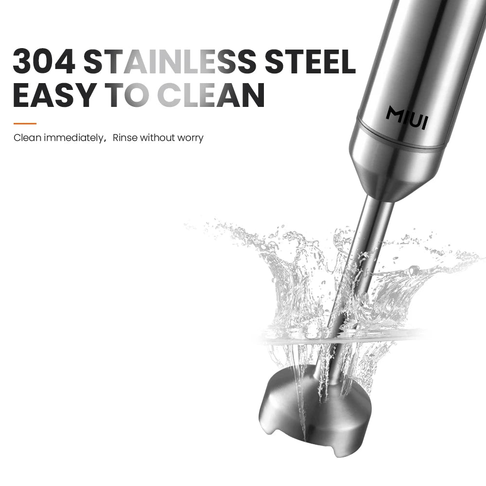 MIUI 4-in-1 Hand Blender – 1000W Immersion Stick Mixer with Beaker, Processor & Whisk