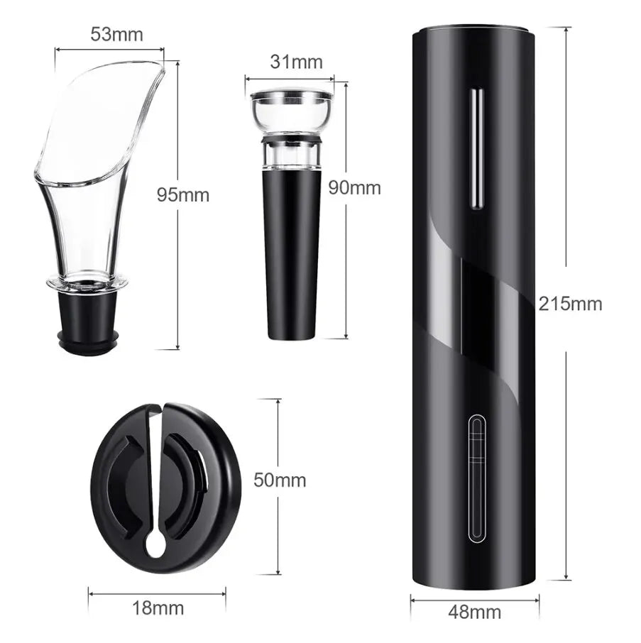 Electric Wine Opener – Automatic Corkscrew with Foil Cutter for Red Wine Bottles