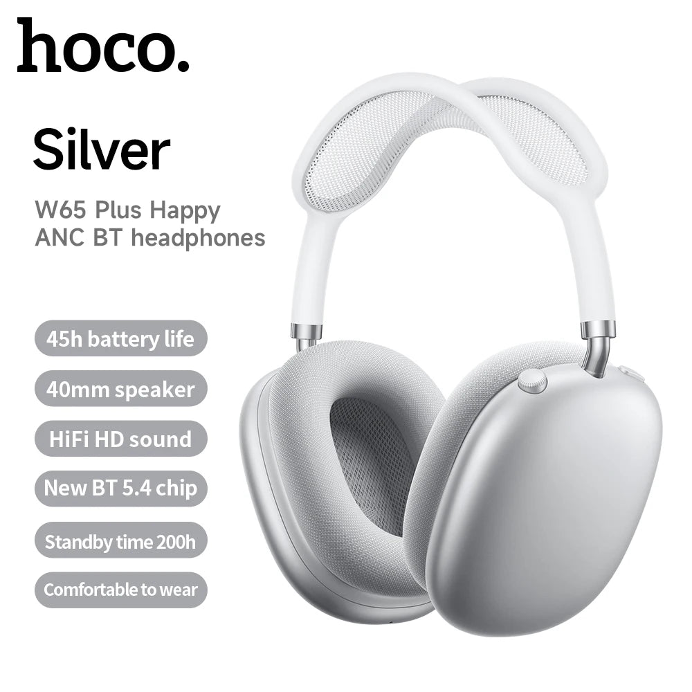 HOCO W65 Plus ANC Noise Reduction Bluetooth Headphones: