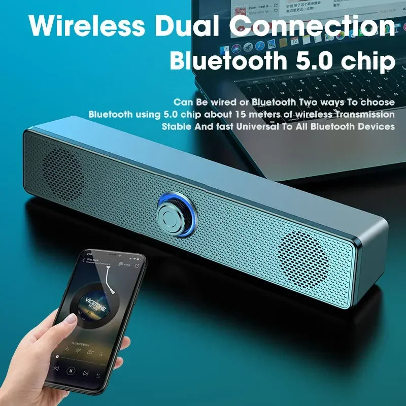 PC Bluetooth Soundbar Speaker – Wired & Wireless
