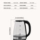 1.8L Electric Kettle Stainless Steel Double Layer Glass Health Preserving Pot Electric Water Heater with Blue Led Light Kitchen