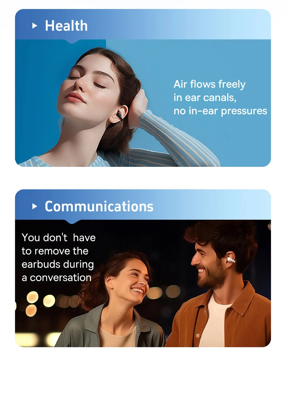 Baseus AirGo AS01 Ear Clip Bluetooth 5.3 Wireless Earphones – 2-Mic ENC Noise Reduction Sports Headphones