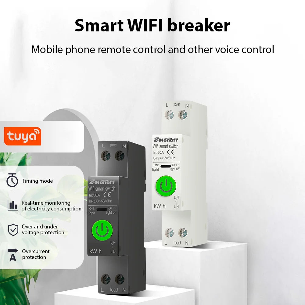 Tuya WiFi Smart Circuit Breaker with Leakage Protection