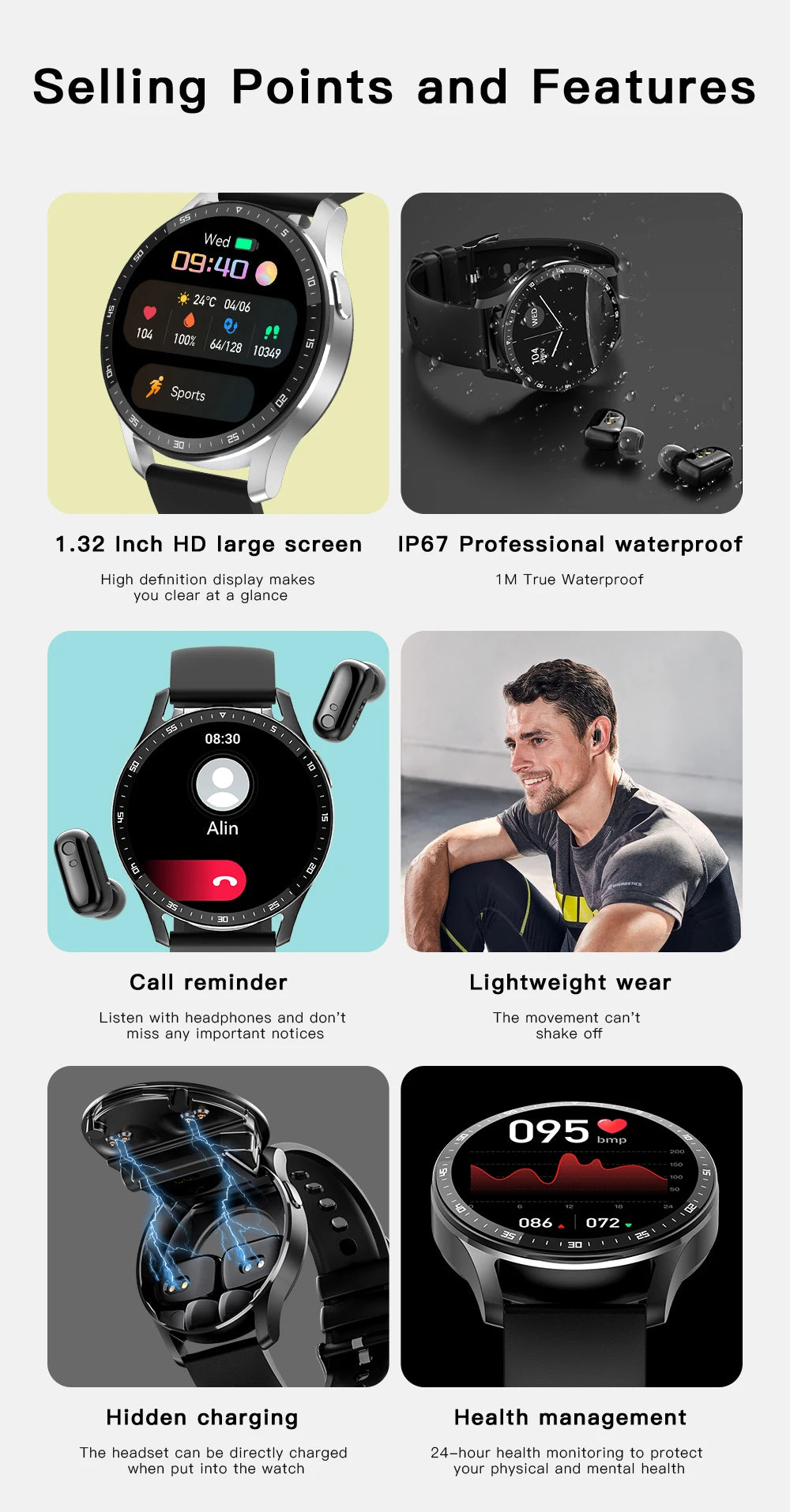 X7 2-in-1 Smartwatch with Earbuds