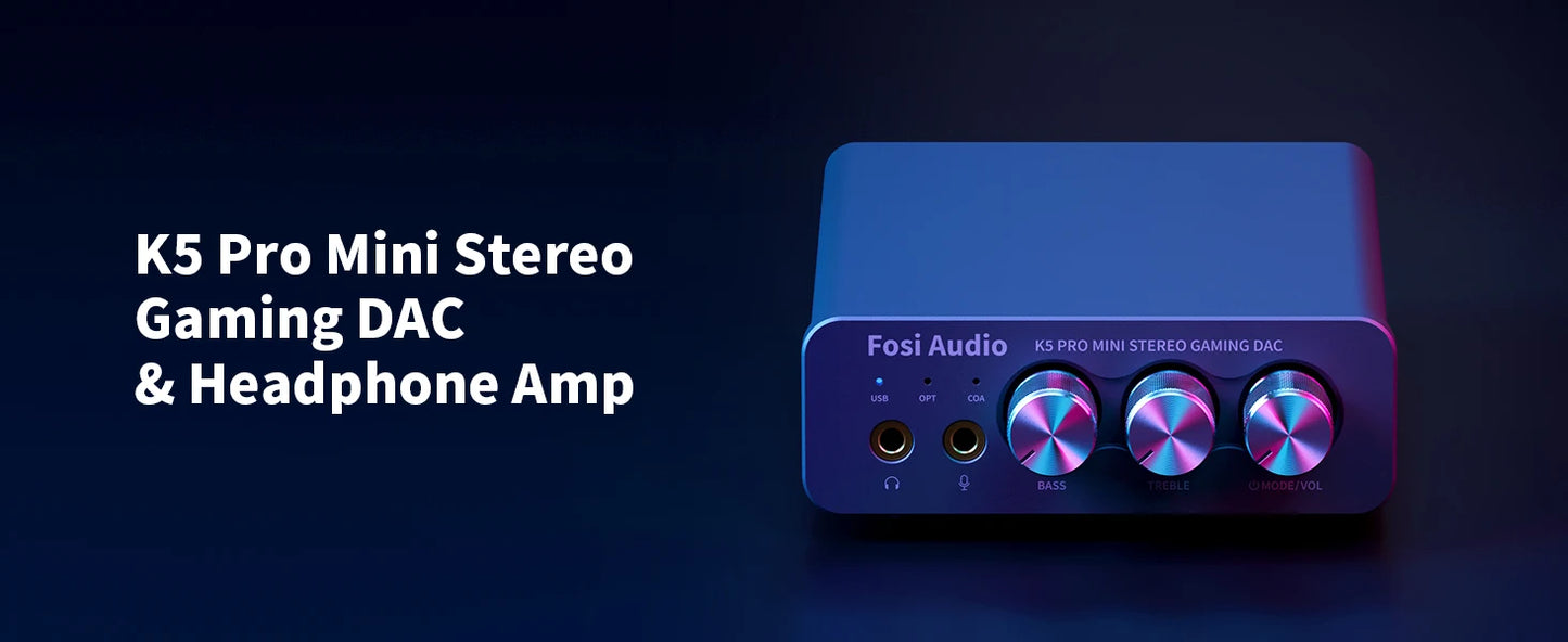 Fosi Audio K5 PRO USB Gaming DAC & Amp