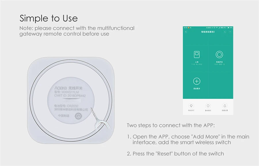 Aqara Smart Wireless Mini Switch – Zigbee One-Key Control Button