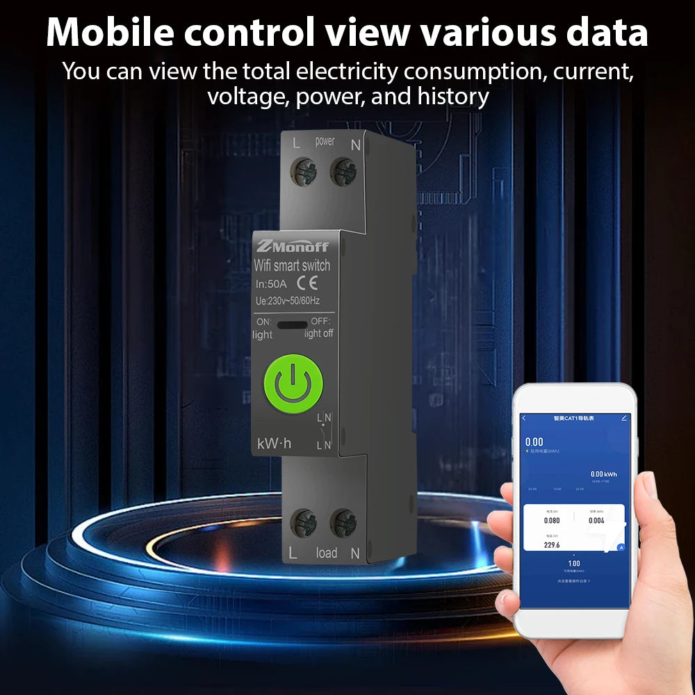 Tuya Smart WiFi Circuit Breaker with Protection