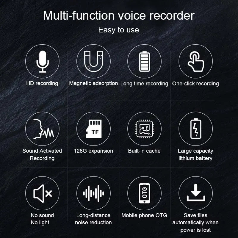 2500mAh Voice-Activated Digital Recorder
