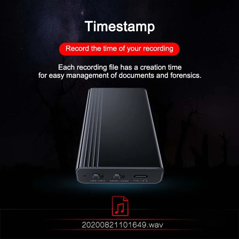 2500mAh Voice-Activated Digital Recorder