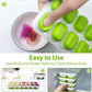 Silicone Ice Cube Tray with Lid – 14 Square Cubes