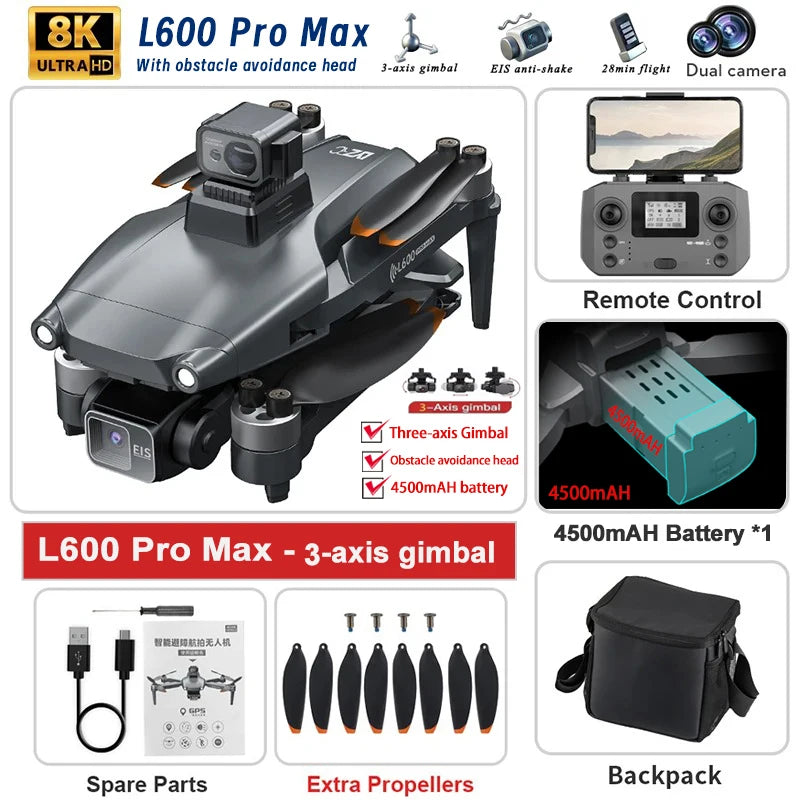 L600 PRO MAX 2025 GPS 4K Dual-Camera Drone