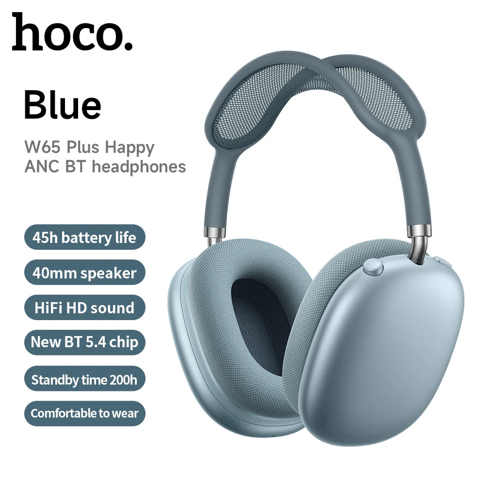 HOCO W65 Plus ANC Noise Reduction Bluetooth Headphones:
