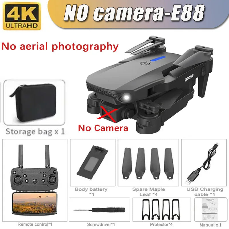 🚁 Professional E88 Drone – 4K Wide-Angle Camera | Foldable RC FPV Quadrotor