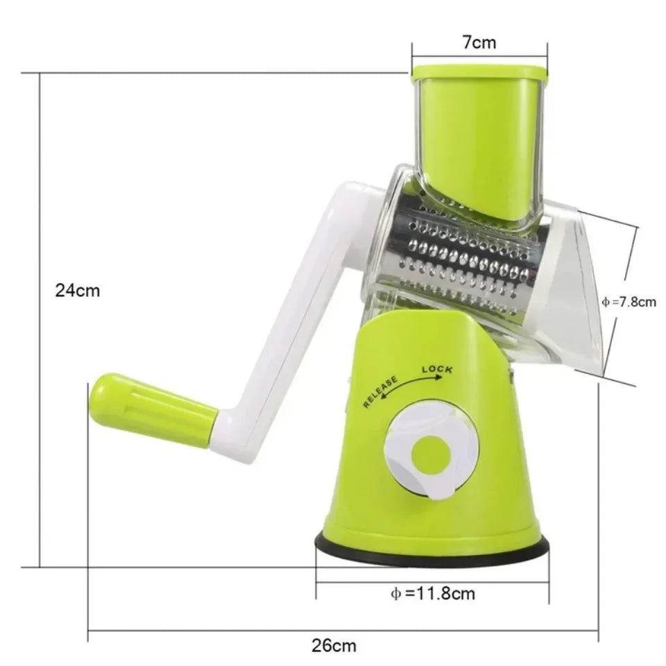 Manual Vegetable Cutter & Slicer with 3 Drums