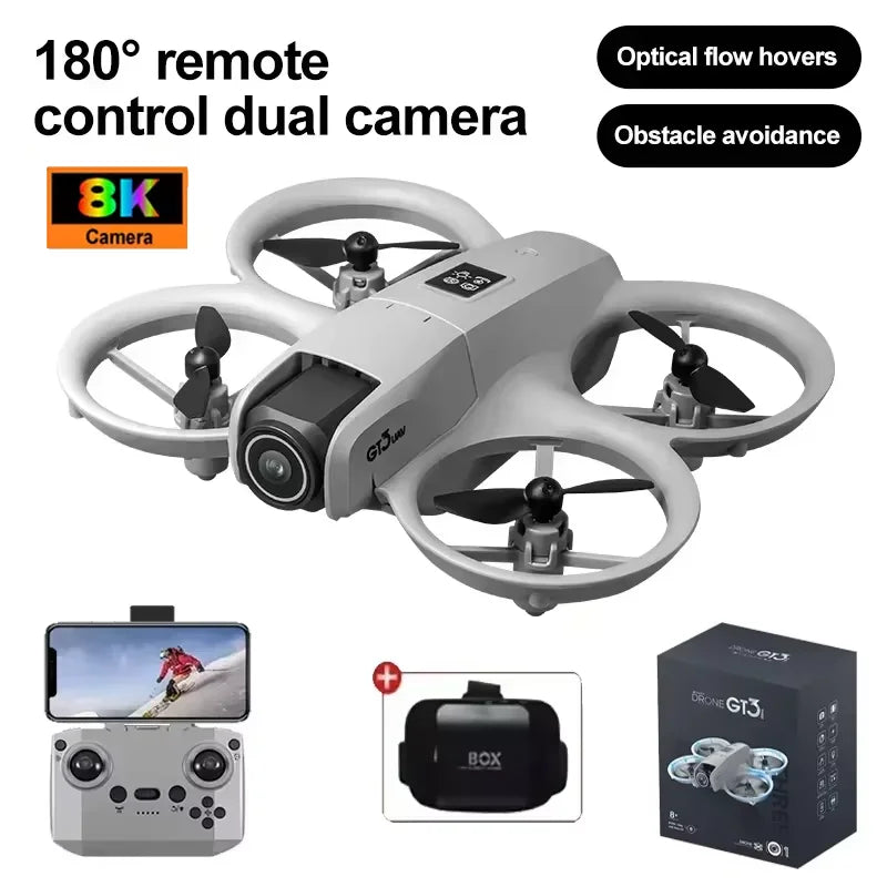 NEW Drones GT3 GPS 8K Professional HD 180° Dual Cameras 5G WIFI Brushless Motors Obstacle Avoidance FPV Foldable Quadcopter Toys