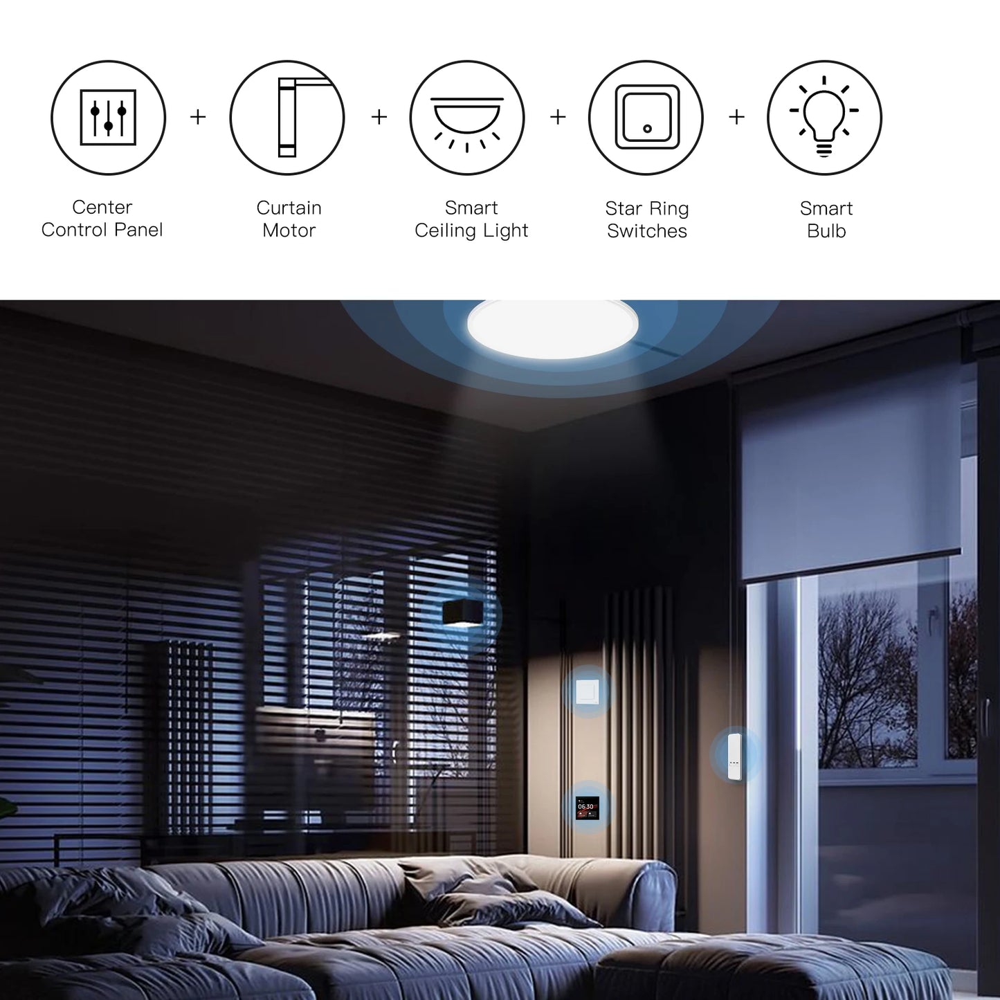 MOES Tuya WiFi Smart Motor Electric Chain Roller Blinds Shade Shutter Drive RF Remote Kit Smart Life App via Alexa/Google Info Draft